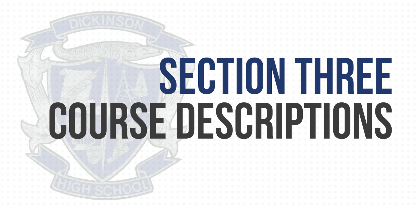 Section Three - Course Descriptions
